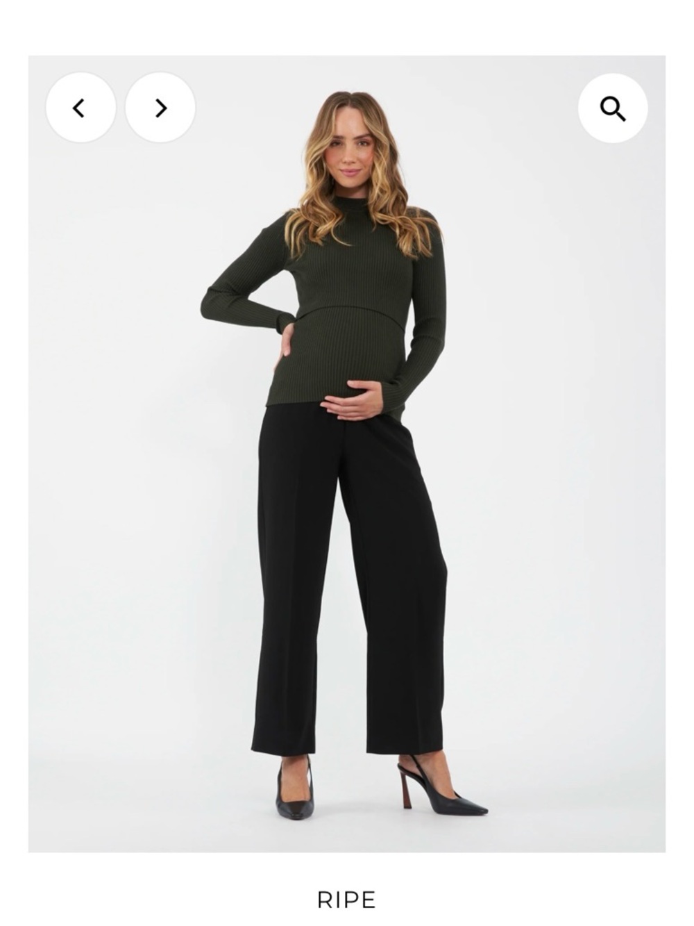 Ripe Wide-Leg Maternity Trousers in Black
